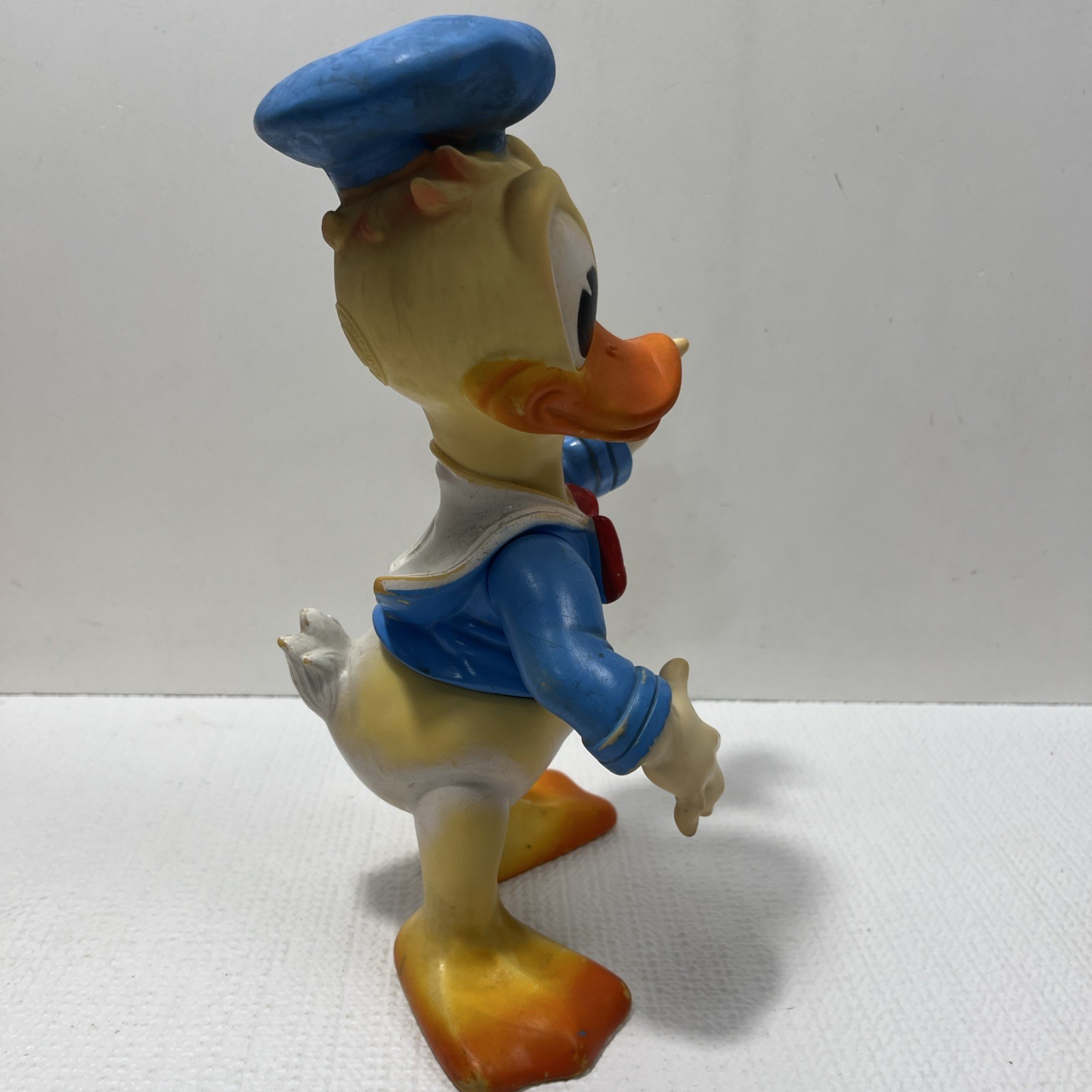 VINTAGE Disney Donald Duck Squeak Toy Large 10” LEDRAPLASTIC LEDRA 1962 Rare