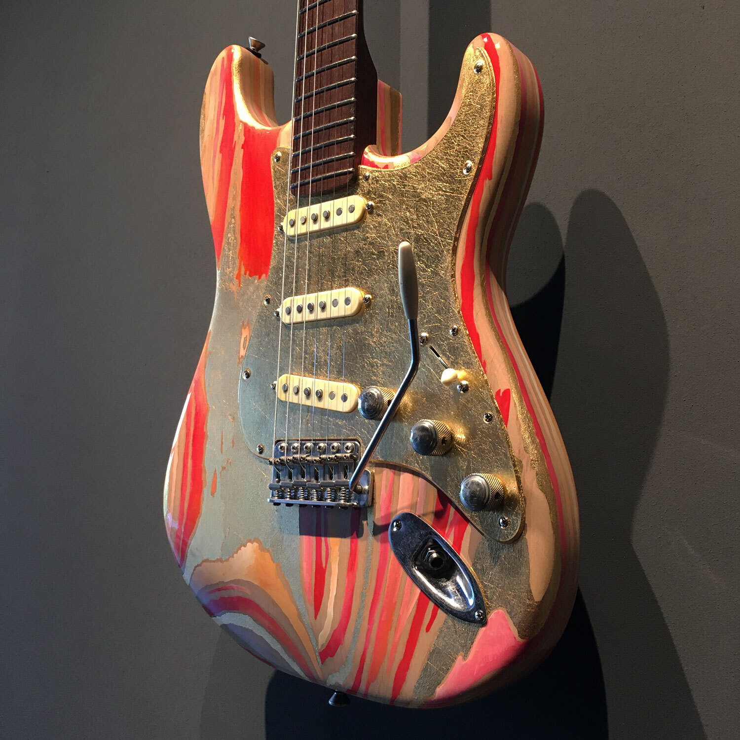 FRANCHIN Mercury guitar Wood Grain Paint/Metallic Leaf S-type *MADE TO ORDER