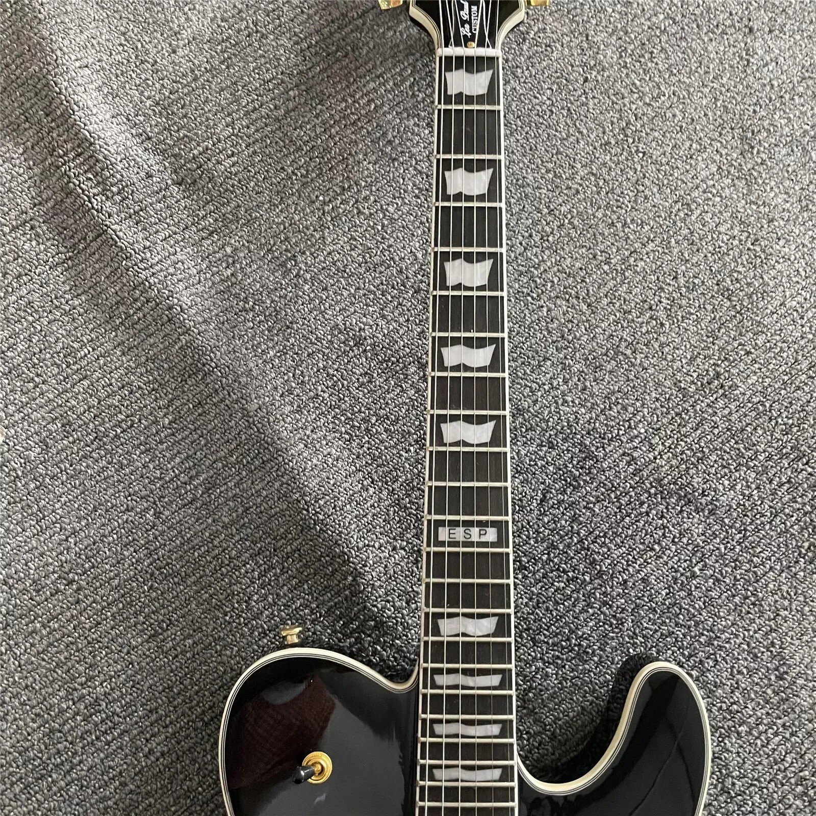 Custom Black TL Electric Guitar with Gold Hardware & Mahogany Body, HH Pickups