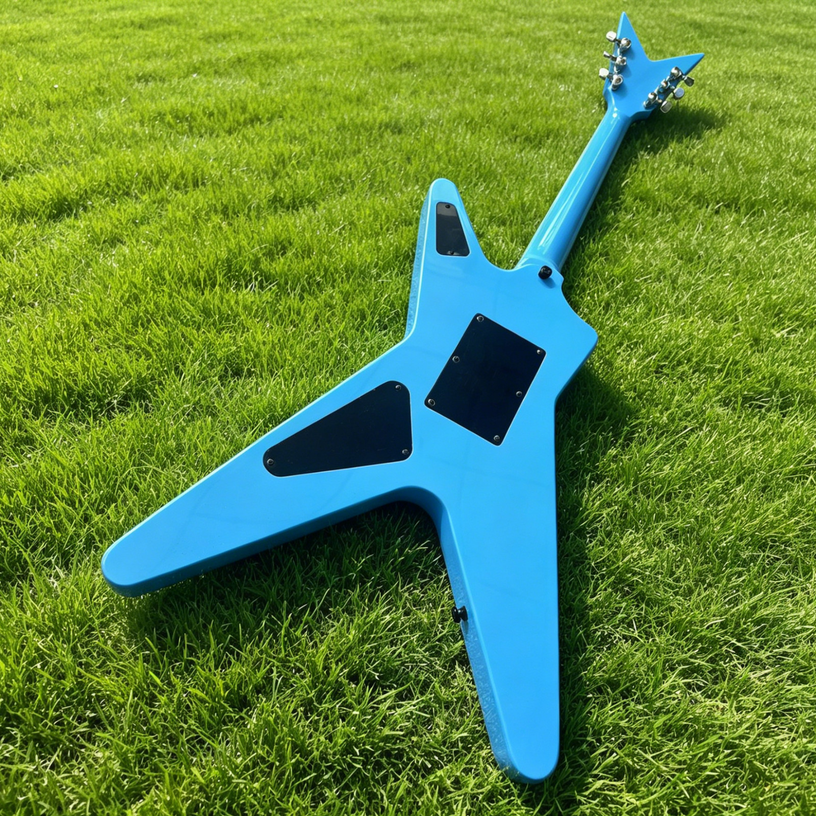 US warehouse Dimebag Dean Electric Guitar Blue Tremolo Bridge Black Hardware