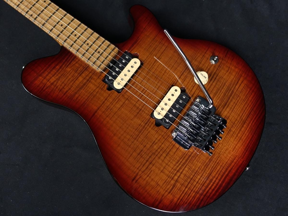 MUSIC MAN AXIS Used Maple+Basswood body Roasted Amber Flame w/Semi-hard case