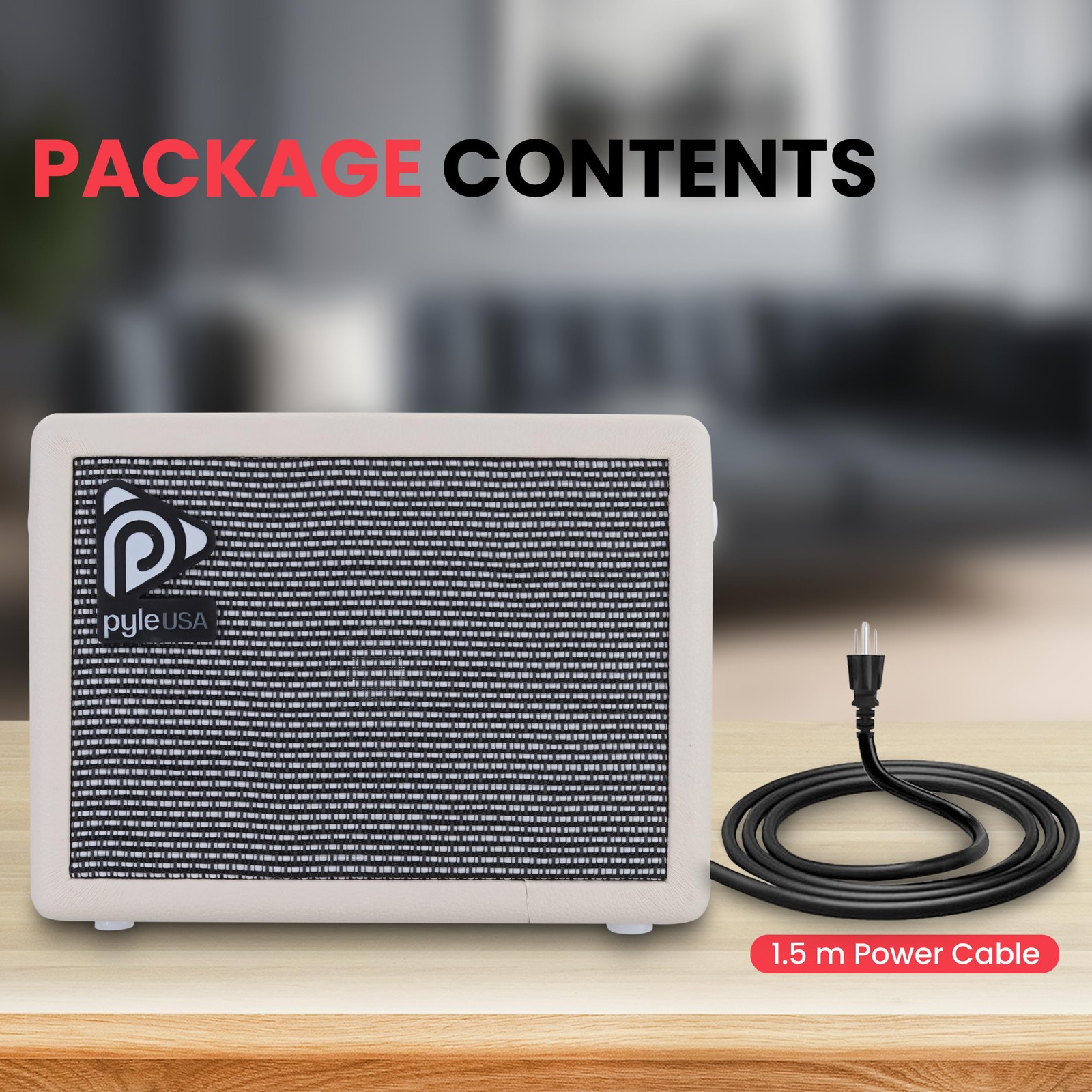 Pyle Portable Electronic Guitar Amplifier – 5” Speaker with Controls (White)