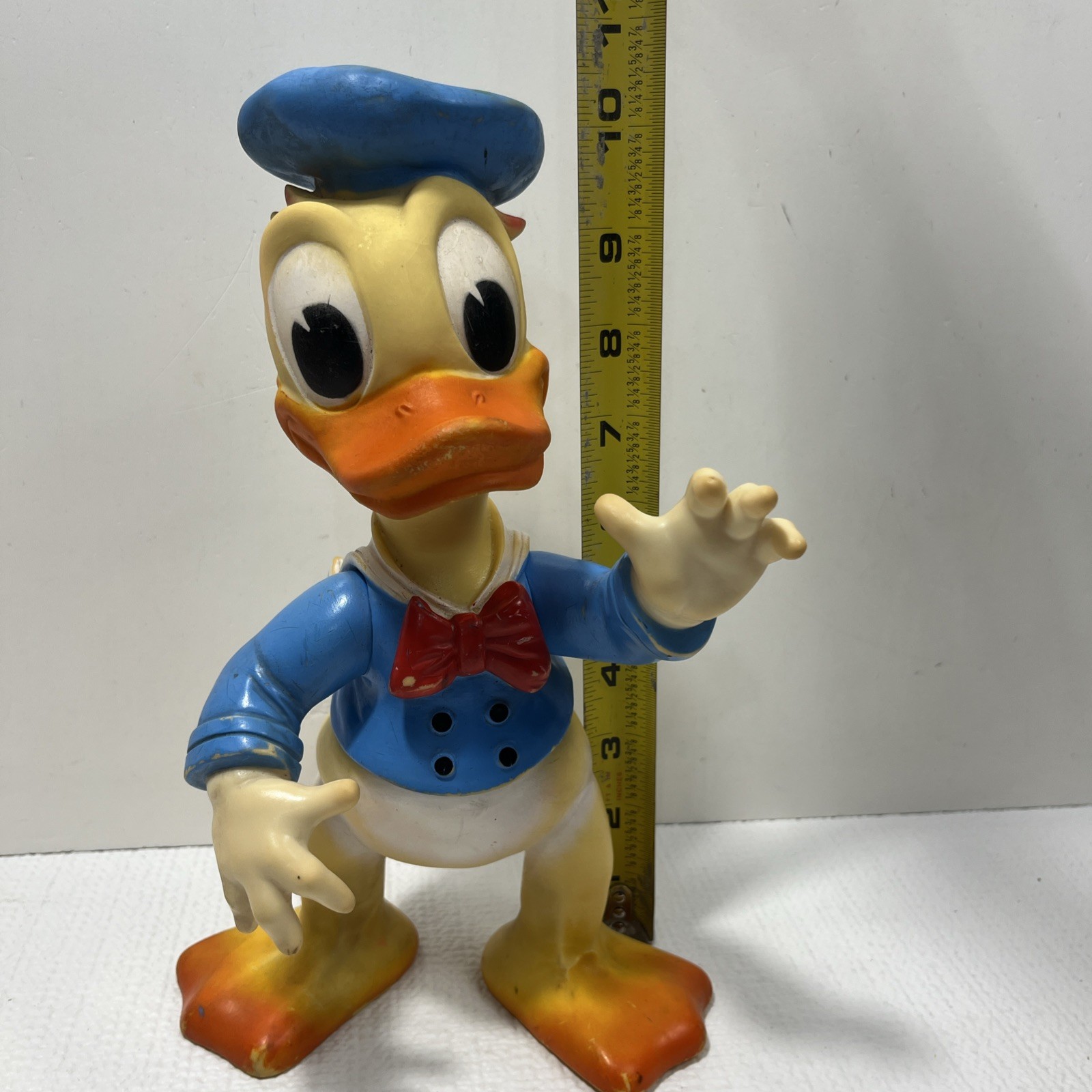 VINTAGE Disney Donald Duck Squeak Toy Large 10” LEDRAPLASTIC LEDRA 1962 Rare