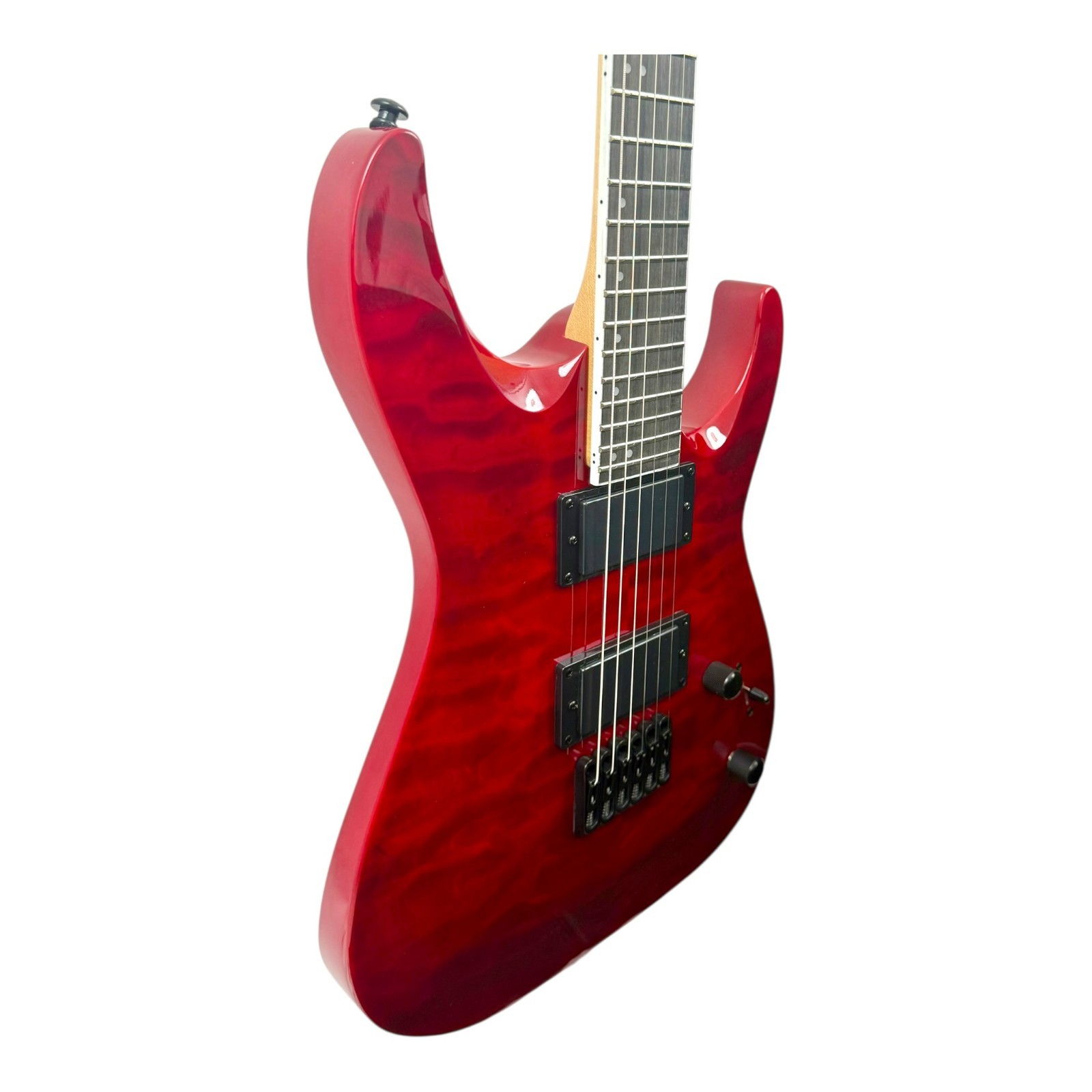 Haze HAX Active Humbuckers 24 Frets Electric Guitar – Dark Cherry Tiger – 6LFQRD