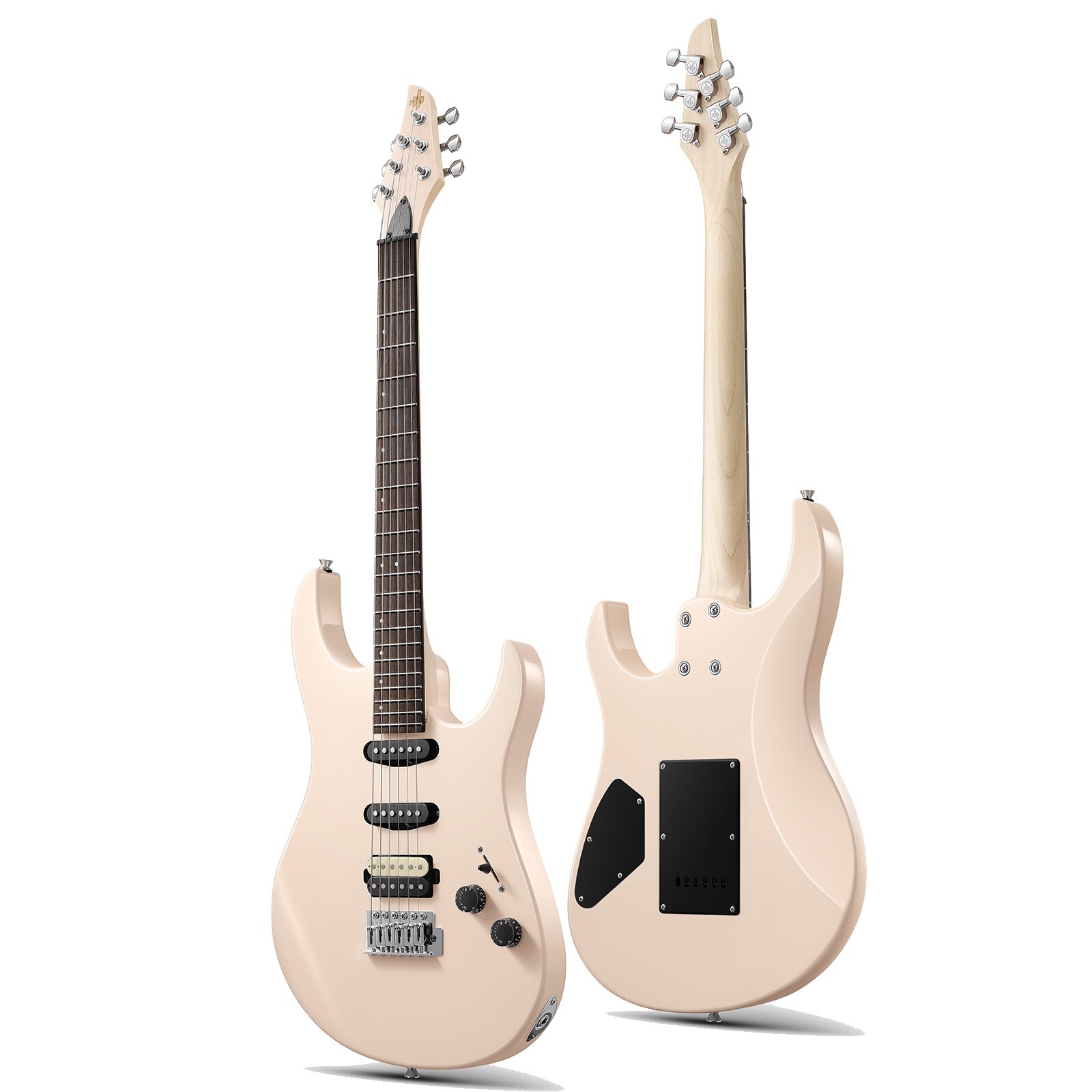 Donner DMT-66 Electric Guitar HSS Pickup Solid Body Pink + Tremolo Bar Gig Bag