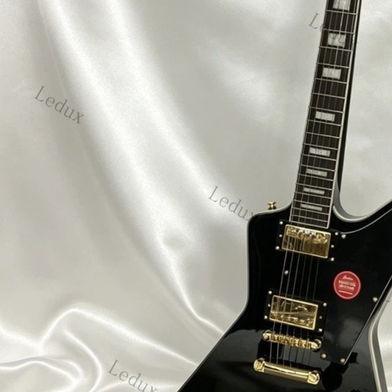 Solid Electric Guitar Stainless Rounded Fret Edge Bone Nut Free Shipping Black