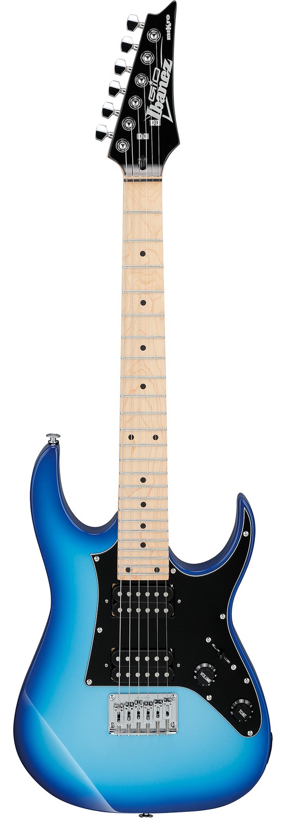 Ibanez GRGM21M RG Gio miKro Short-Scale Electric Guitar – Blue Burst w/ Amplifie