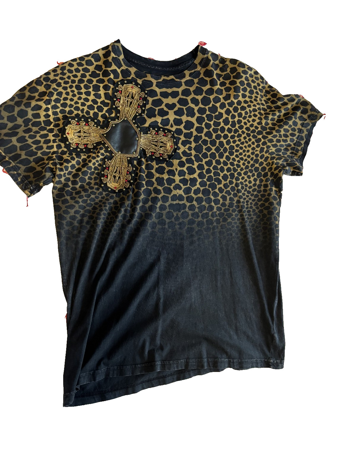 Very Rare Doctrine Shirt Bedazzled Rock and Roll Guitar Girl Large Black