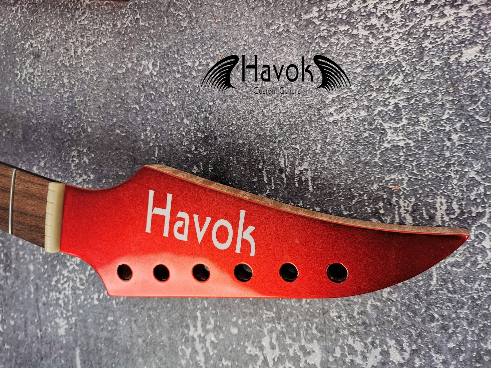 HAVOK Parabellum Guitar Kit, Stainless Steel Frets Flame Maple Neck Spoke Wheel