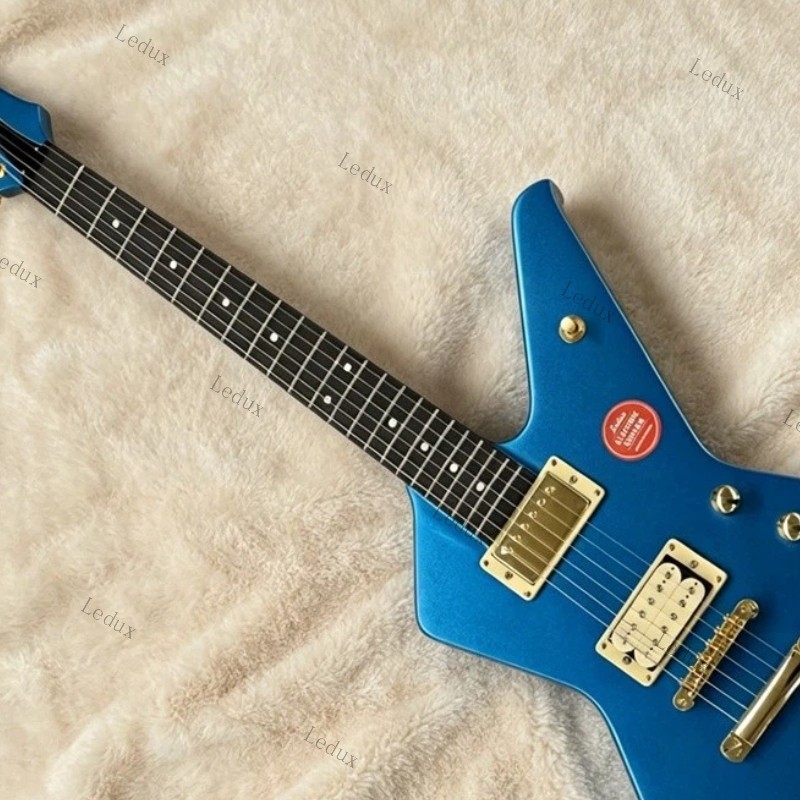 New Regal Blue Electric Guitar Solid Body Custom Destroyer II Gold H-H Pickup