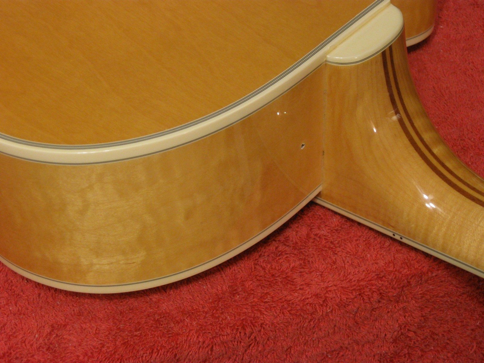 Vintage 1986 Guild X-500 Stuart Flame Maple Blond Guitar Body Neck w/ Case