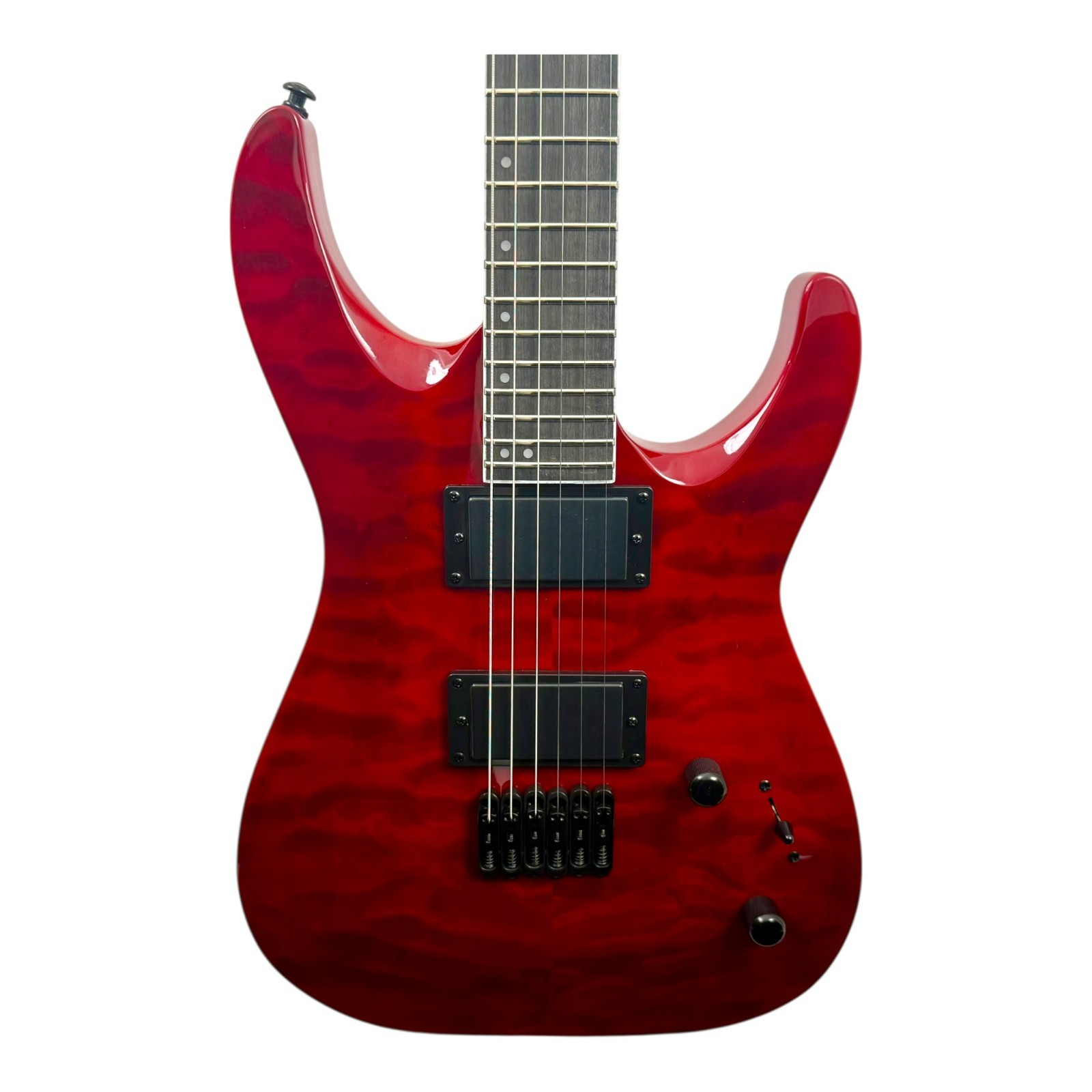 Haze HAX Active Humbuckers 24 Frets Electric Guitar – Dark Cherry Tiger – 6LFQRD