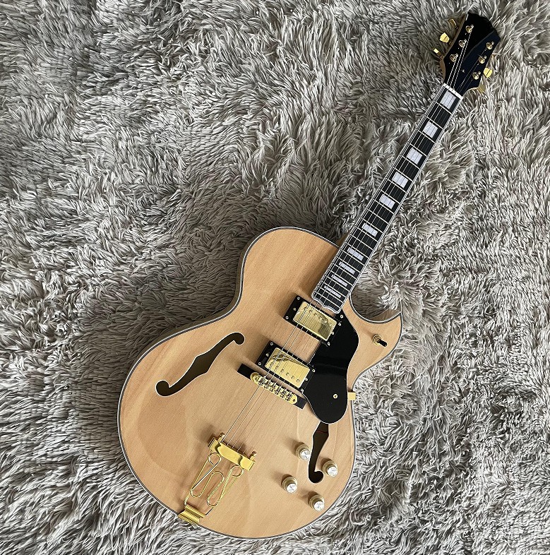 Custom Byrdland Electric Guitar Nature H-H Pickups Jazz 596mm Gold Hardware