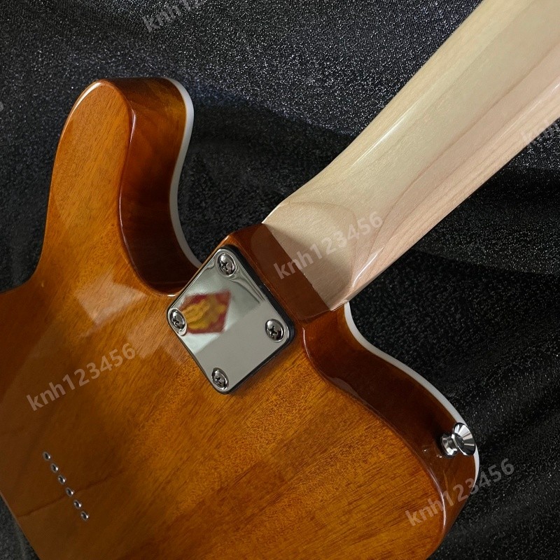 Electric Guitar Burst Burl Top Bone Nut Stainless Rounded Fret Edge SS Fast Ship