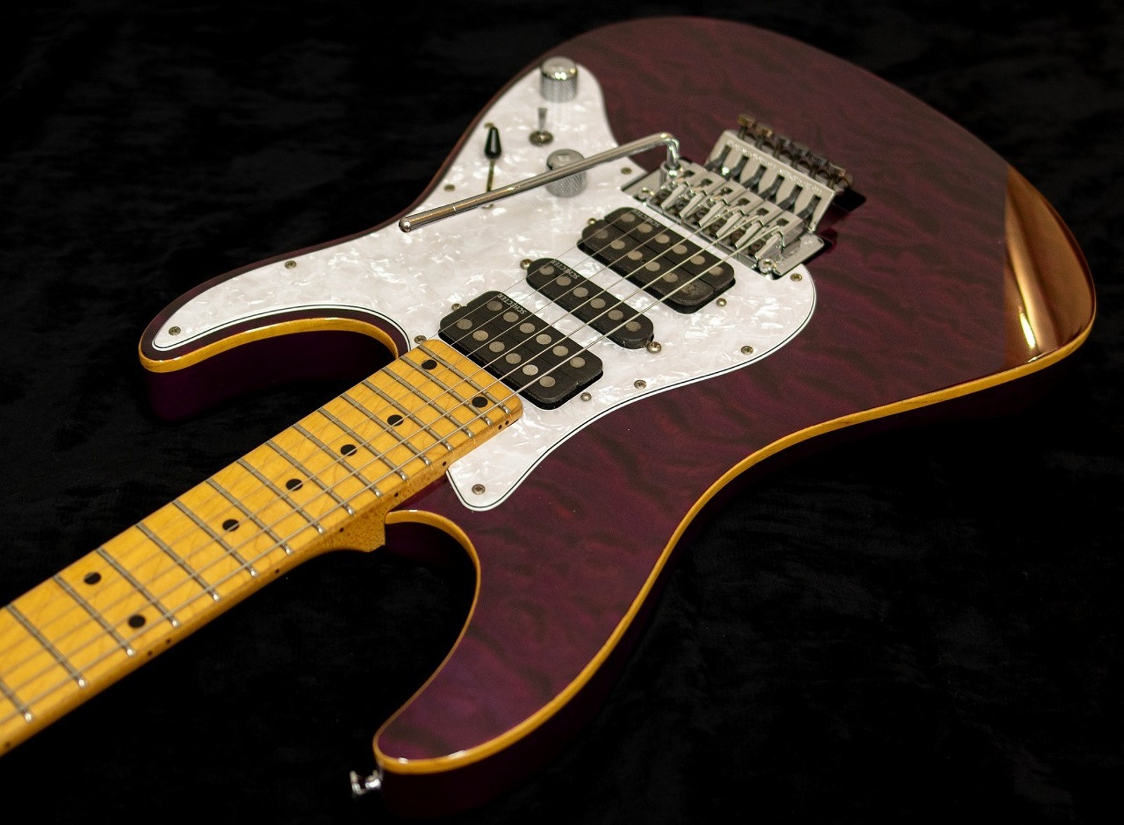 Schecter SD-2-24-AS PUR See-thru Purple Used 2010 Maple Fingerboard w/Soft Case