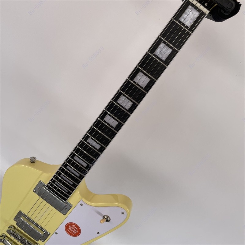 Solid Electric Guitar HH Pickups Fixed Bridge Stainless Rounded Fret Edge Cream