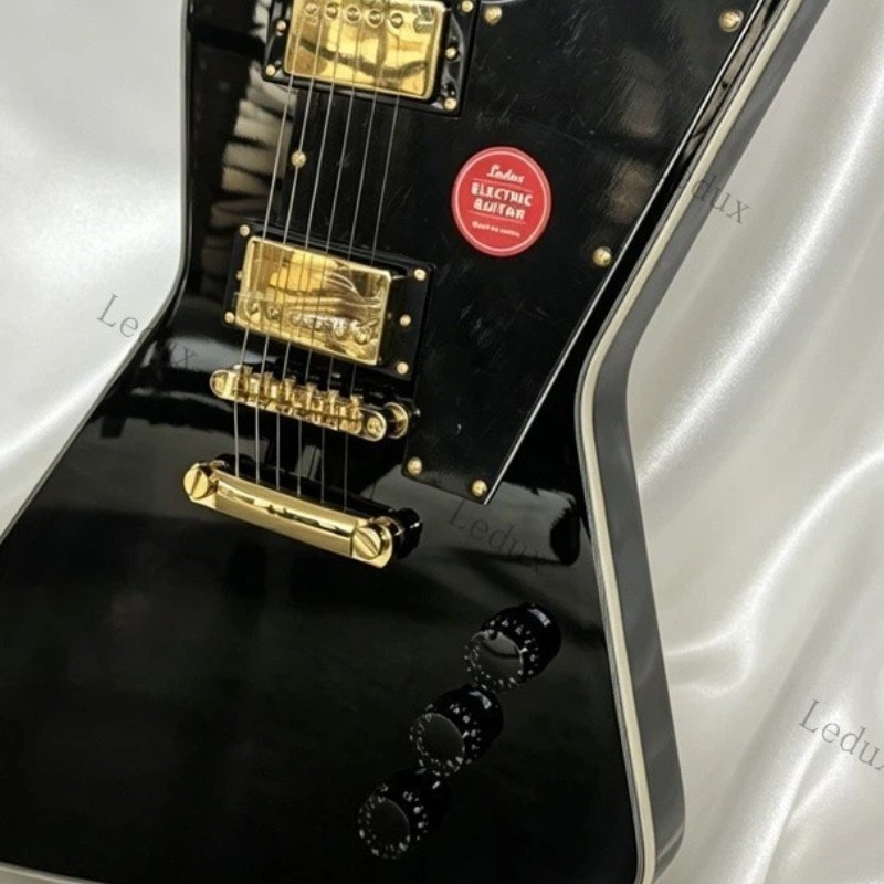 Solid Electric Guitar Stainless Rounded Fret Edge Bone Nut Free Shipping Black