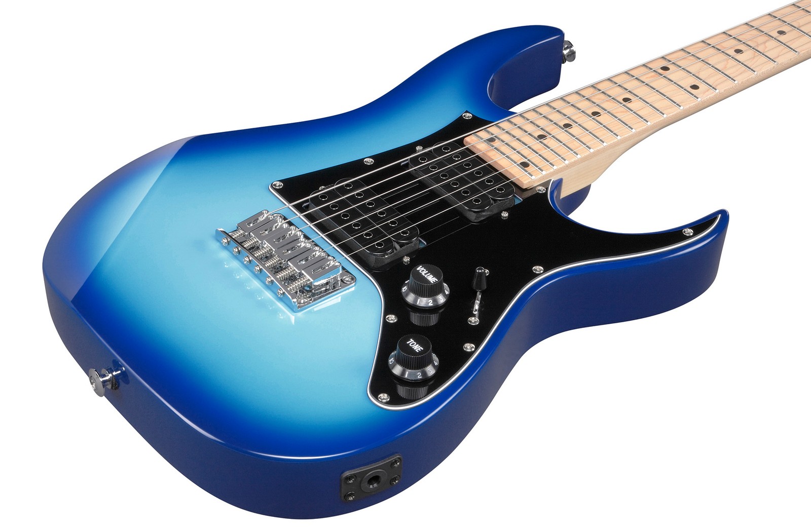 Ibanez GRGM21M RG Gio miKro Short-Scale Electric Guitar – Blue Burst w/ Amplifie