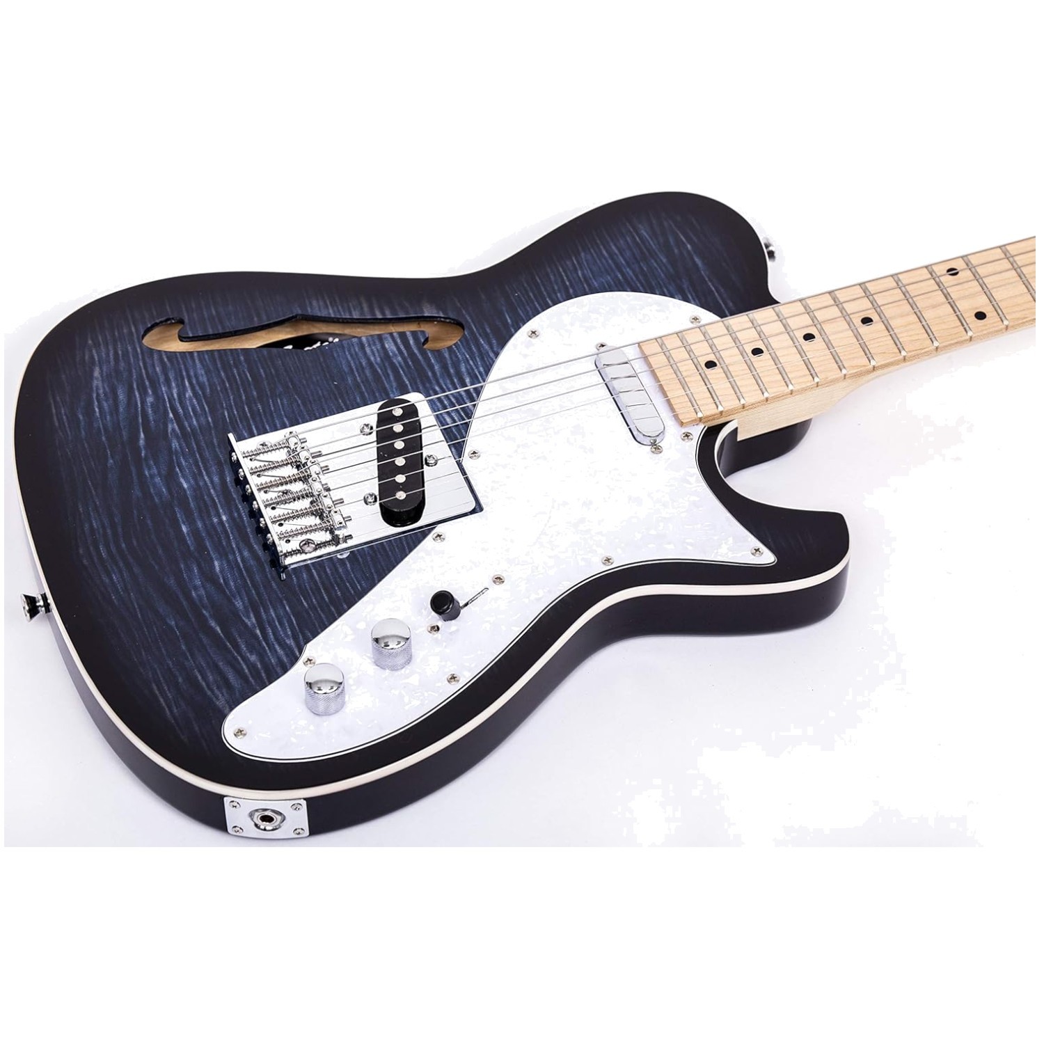 Semi-Hollow Body Electric Guitar Maple Neck F-Hole Design#