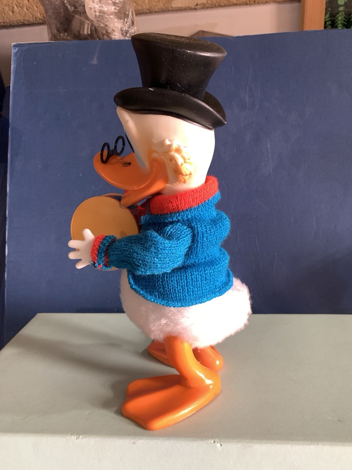 VINTAGE LARGE TOY rubber wind up MCDUCK UNCLE SCROOGE WALT DISNEY 1970s