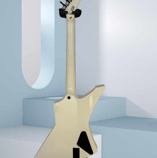 White left handed Electric Guitar Snakebyte Mahogany Body black hardware factory