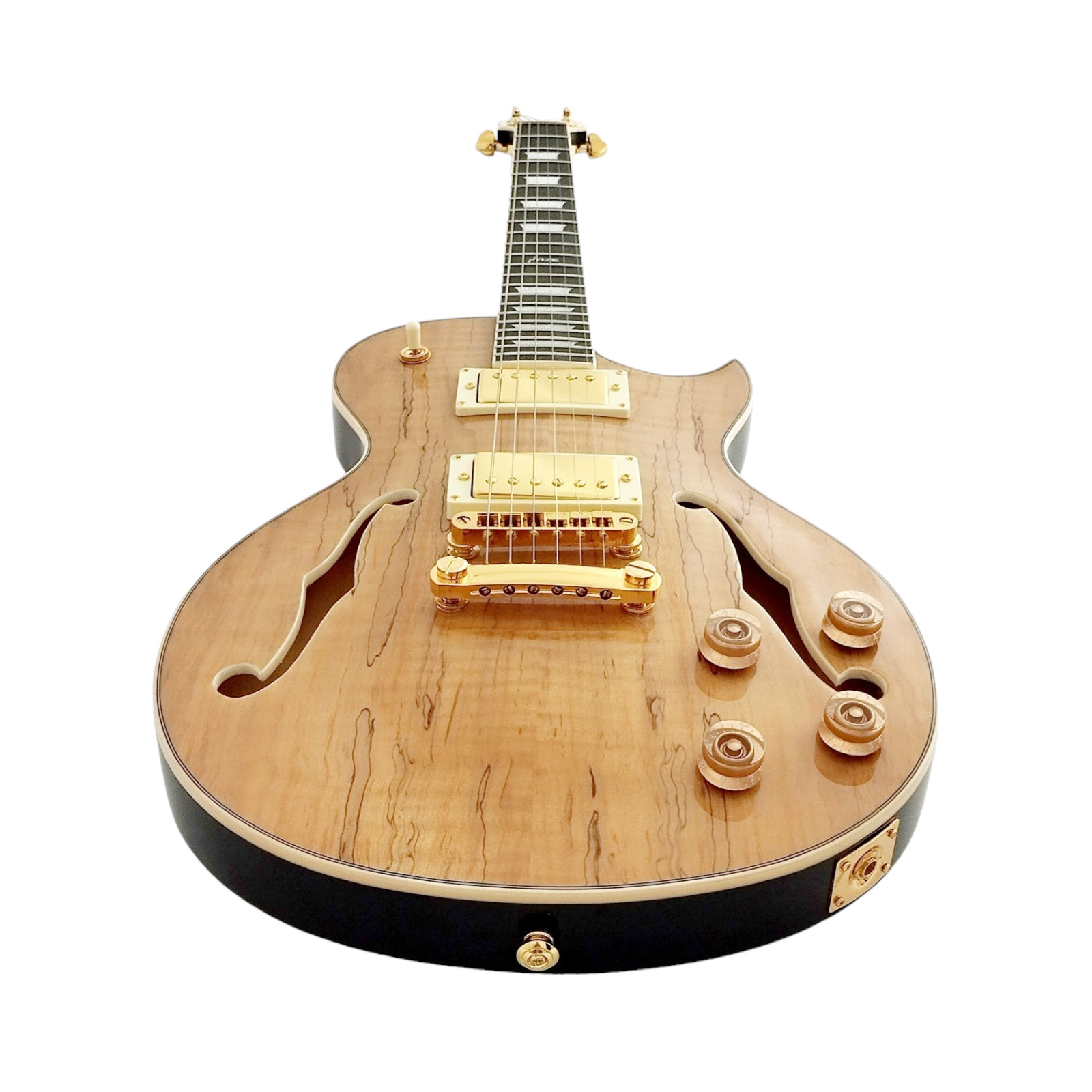 Haze E239GC Semi-Hollow Body Electric Guitar with Spalted Maple Veneer+ Free Bag