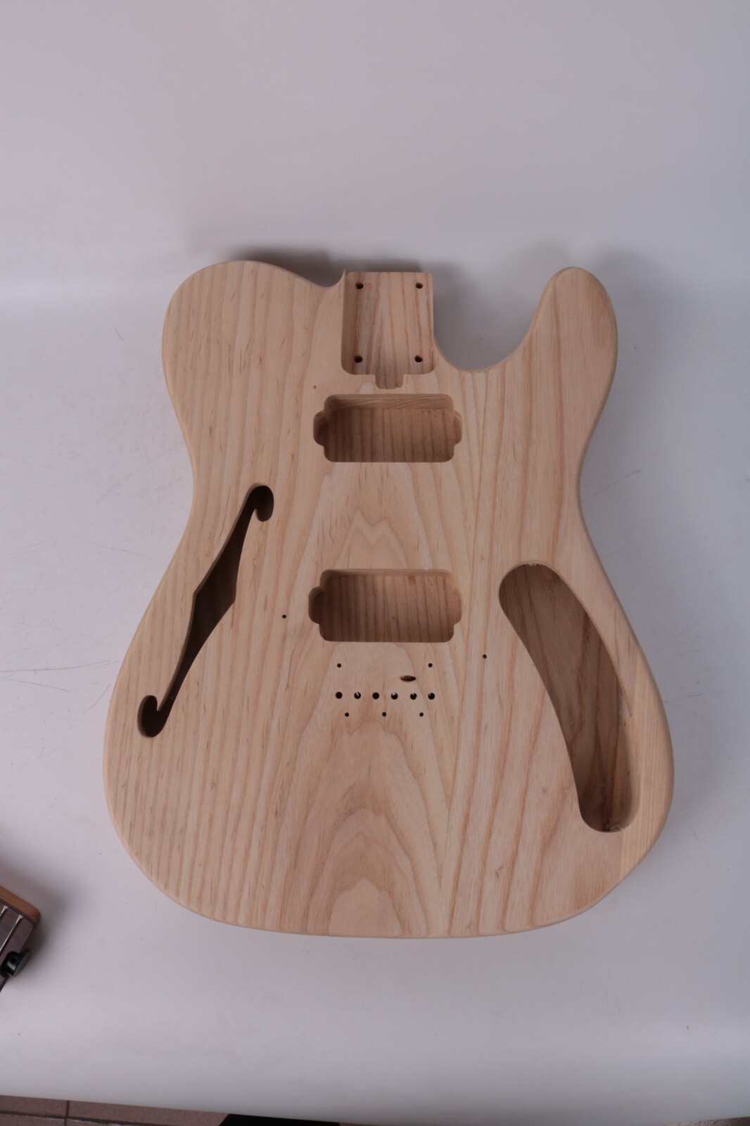 Single f hole ash body paddle head roasted maple neck TL unfinished unfinishekit