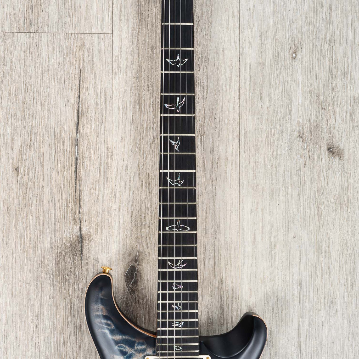 PRS Paul Reed Smith Wood Library Custom 24 Guitar, Faded Whale Blue Smokeburst
