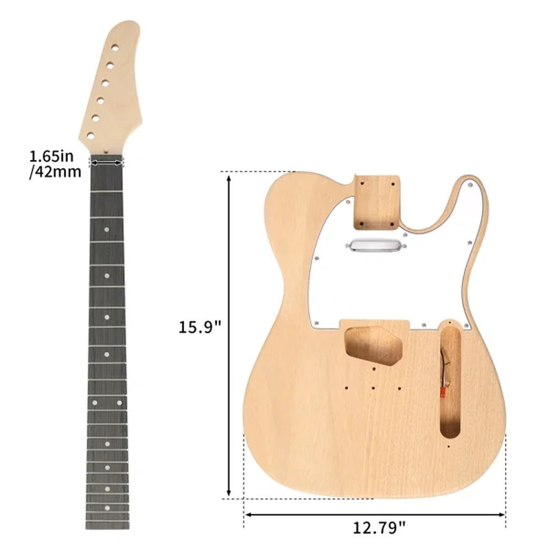DIY 6 String TL Style Guitar Kits Mahogany Body Maple Neck Accessories