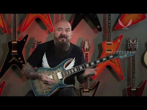 Dean Exile Select Burled Poplar Top Guitar in Satin Turquoise Burst