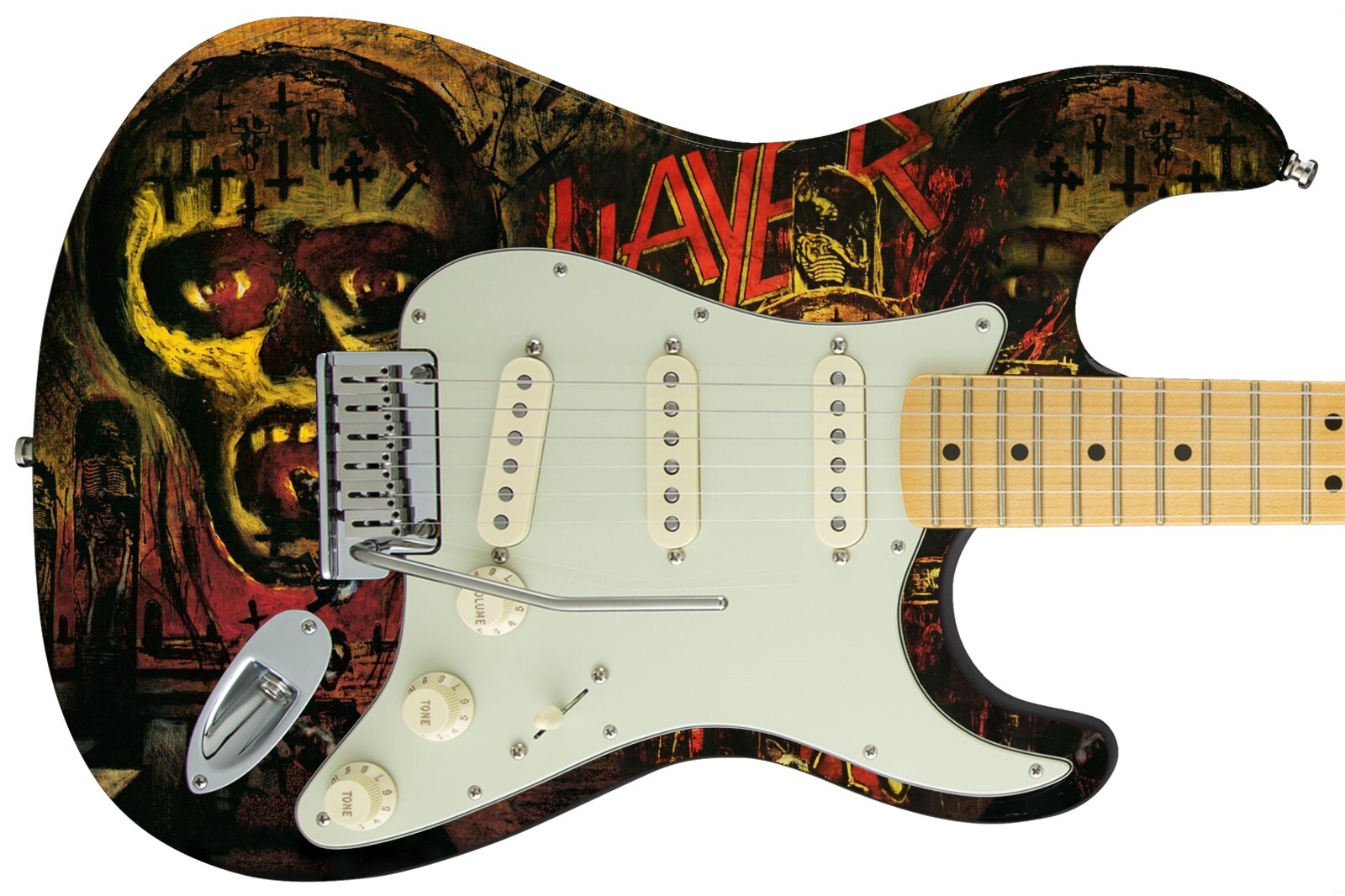 Guitar Skin Axe Wrap Iconic 80’s Metal Rock Slayer Seasons in the Abyss 1224