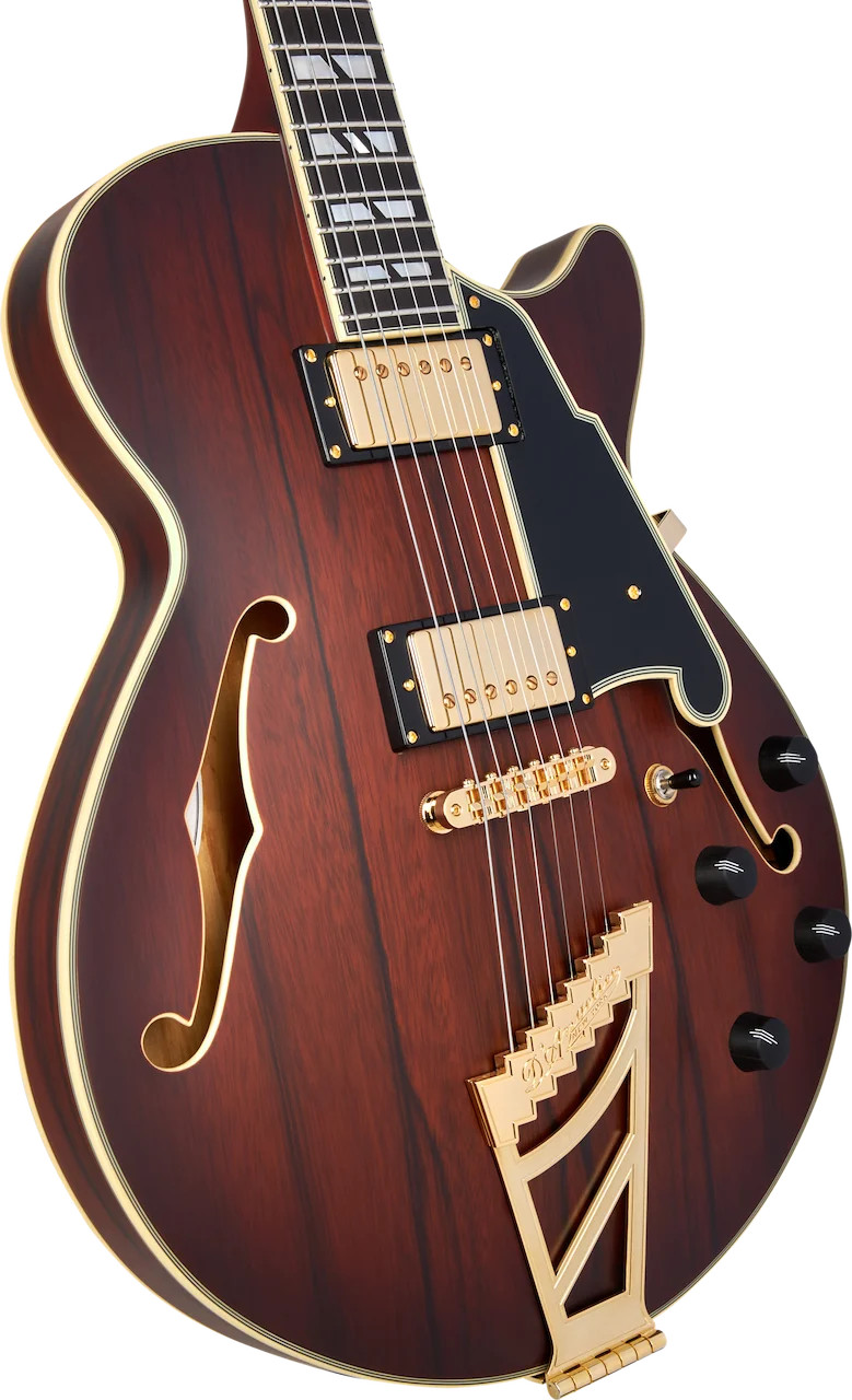 D’Angelico Deluxe SS Semi-hollowbody Electric Guitar – Satin Brown Burst