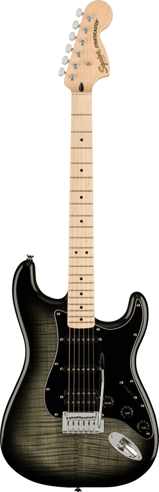Fender Squier Affinity Stratocaster FMT HSS – Black Burst w/ Gig Bag