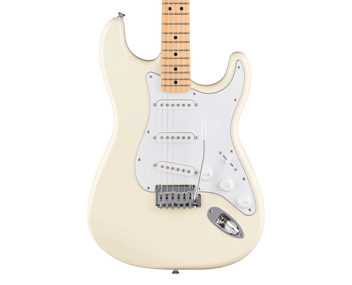 Used Fender Standard Stratocaster Electric Guitar – Olympic White w/Maple FB