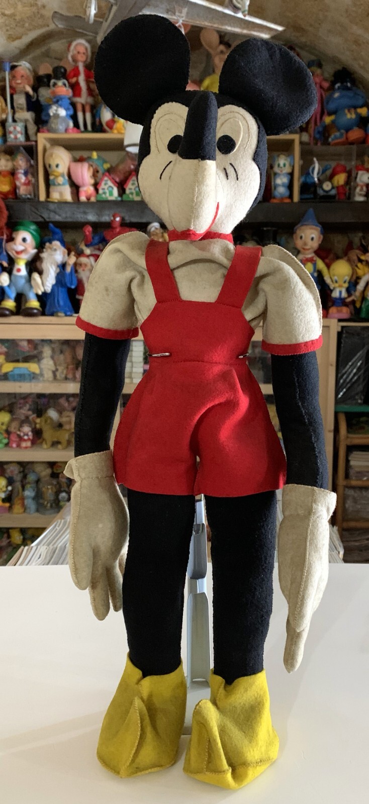VINTAGE LARGE 22″ TOY DOLL FELT MICKEY MOUSE LENCI PANNOLENCI CRESBA LARS DISNEY