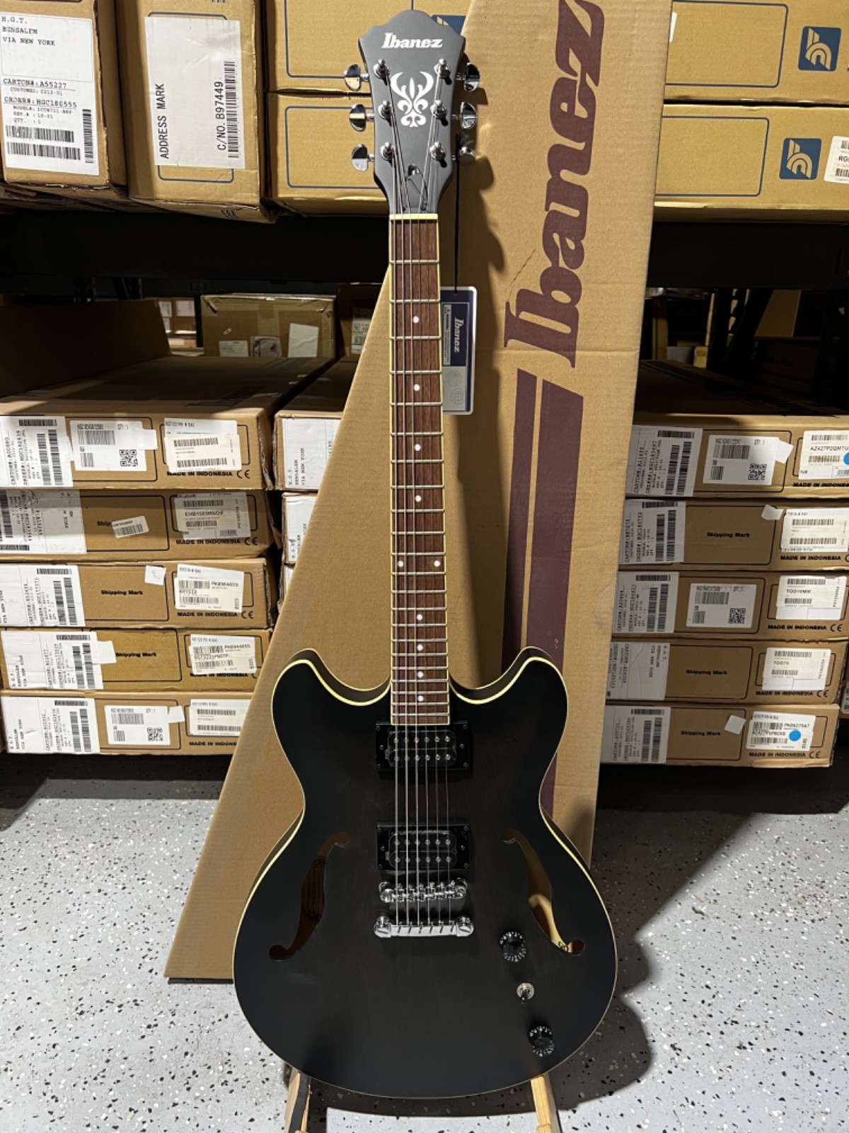 Ibanez Artcore AS53 Semi-hollowbody Electric Guitar – Transparent Black Flat