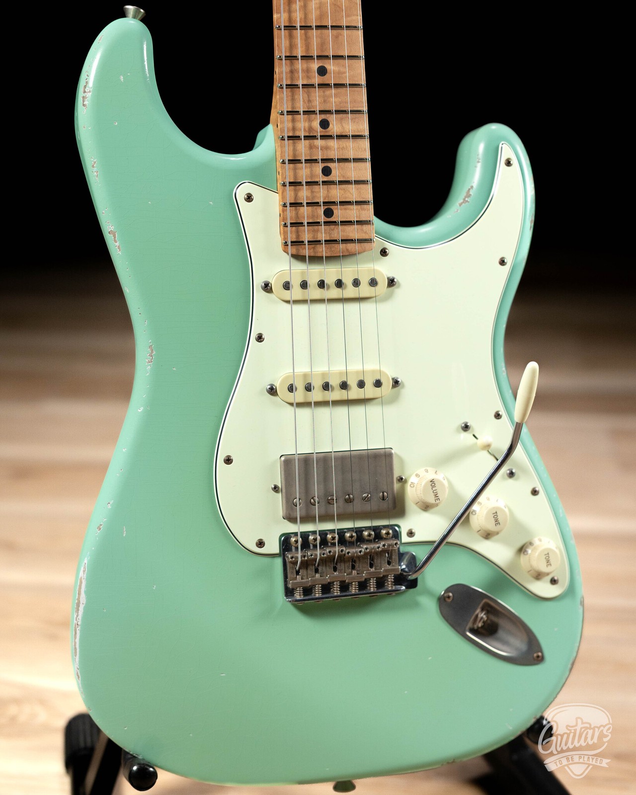 Xotic XSC-2 Swamp Ash HSS S-Style w/ Roasted Flame Maple Neck – Surf Green