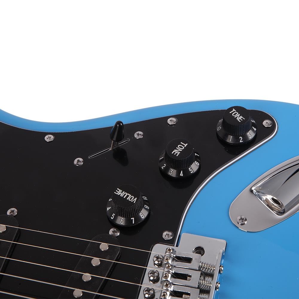 New Sky Blue Electric Guitar+Amp+ Bag/Case+ Strap+ Connecting Wire+Spanner Tool