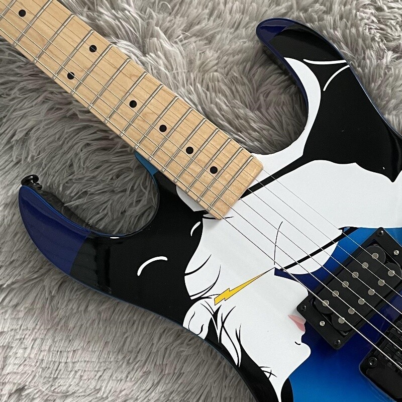 Special Shaped Electric Guitar Gunslinger Solid Body Black FR Bridge Free Ship