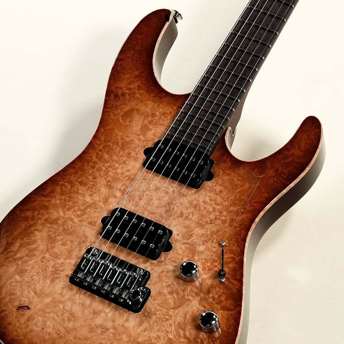 Suhr Custom Custom Modern Burl Maple Top Rosewood Neck Brown Burst