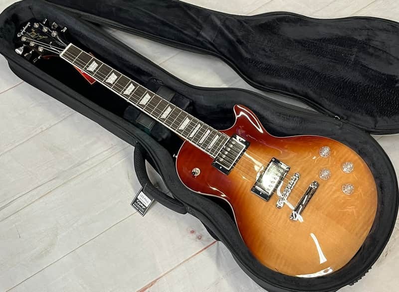 EPIPHONE LES PAUL MODERN FIGURED CAFE LATTE FADE OPEN BOX W/CASE NOS #702