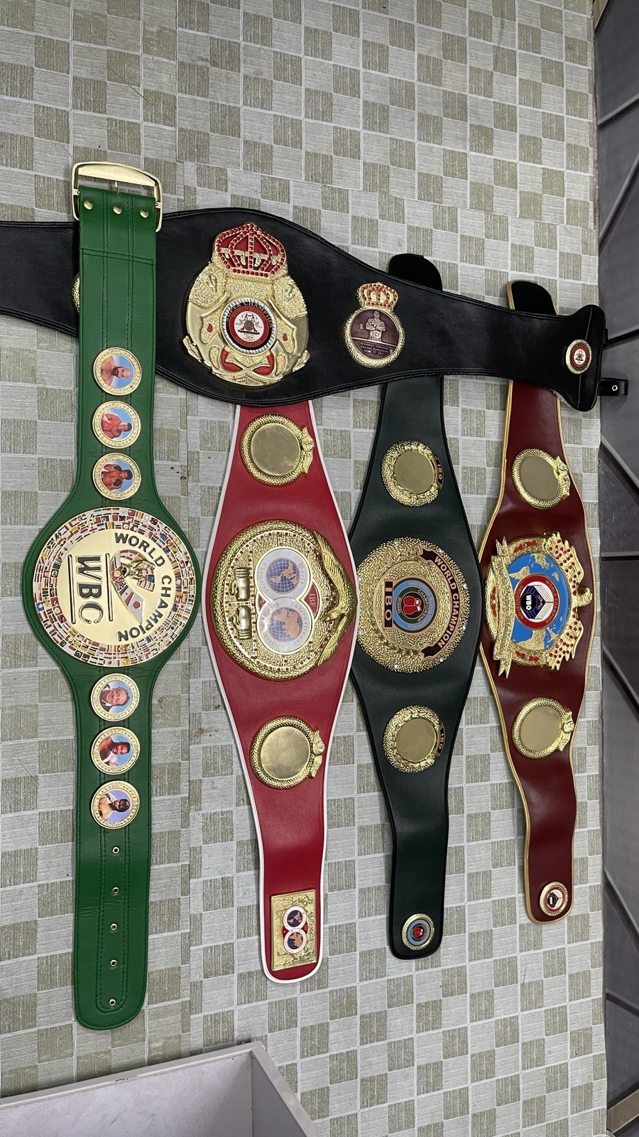 WORLD REPLICA BOXING SET OF 5 BELTS WBA,IBO,WBC,IBF,& WBO ADULT SIZE TITLE