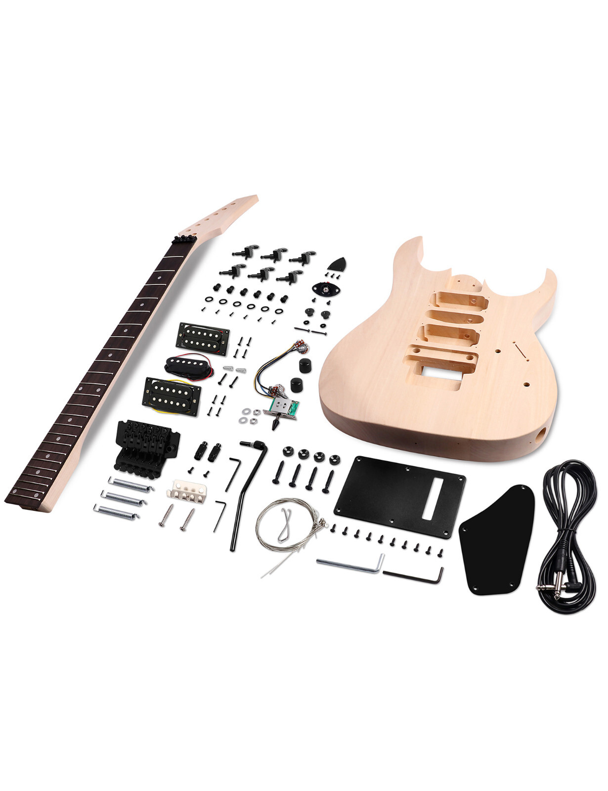 DIY Electric Guitar Kit Beginner Kit Basswood Body Hard Maple Neck Rosewood JS