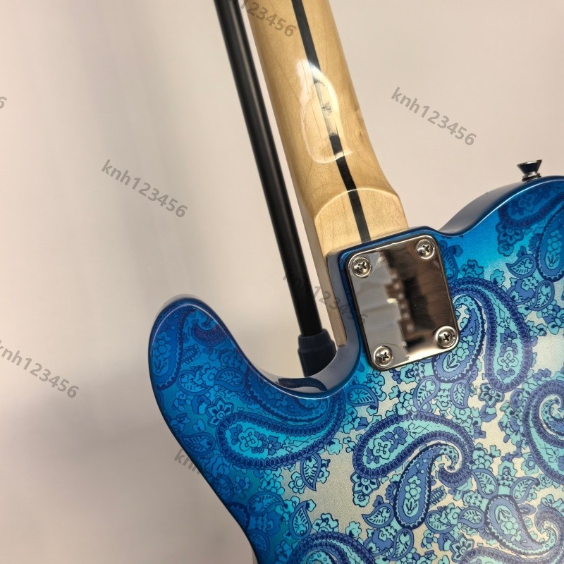 Electric Guitar Blue Paisley Maple Neck SS Pickup Stainless Rounded Fret Edge