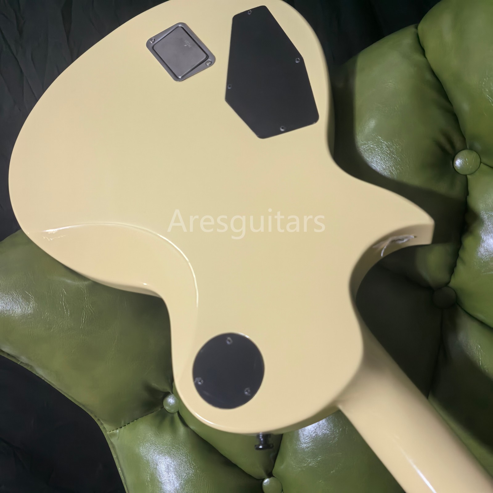 Solid Electric Guitar Active Pickups Mahogany Body Black Hardware Yellow