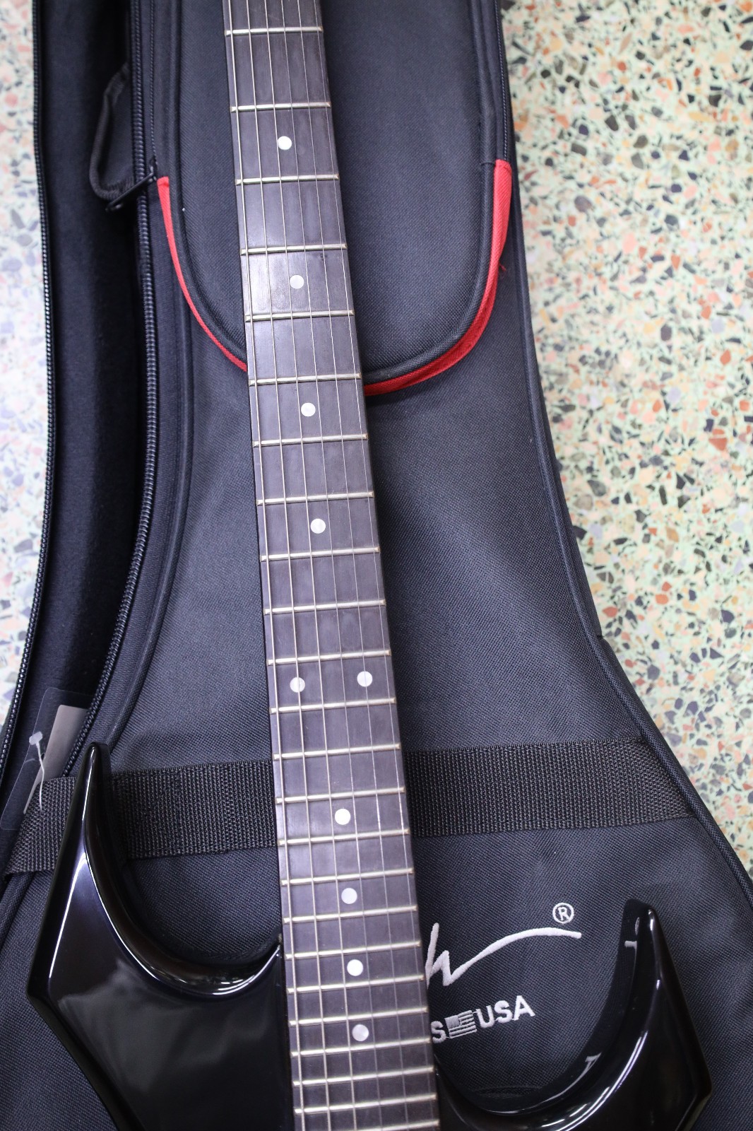 B.C. Rich Stranger Things “Eddie’s” Inspired NJ Series Warlock Black Solid Body
