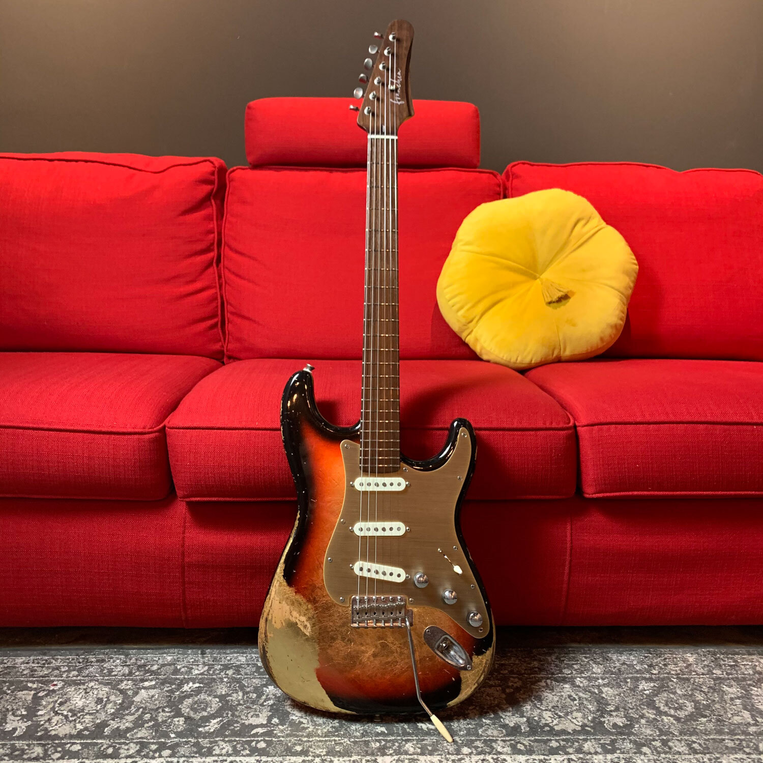 Franchin Mercury guitar NITRO OVER METALLIC LEAF relic aged S-type *MADE TO ORDE