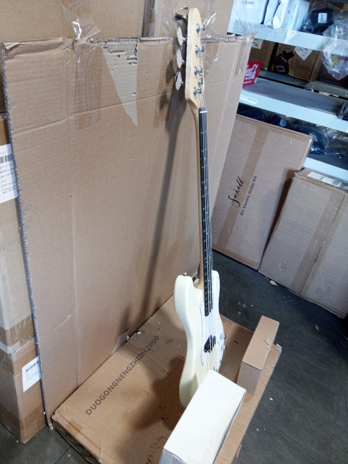 Open box White P Bass Style 4 String Electric Bass Guitar 1ZA8336B0309438956