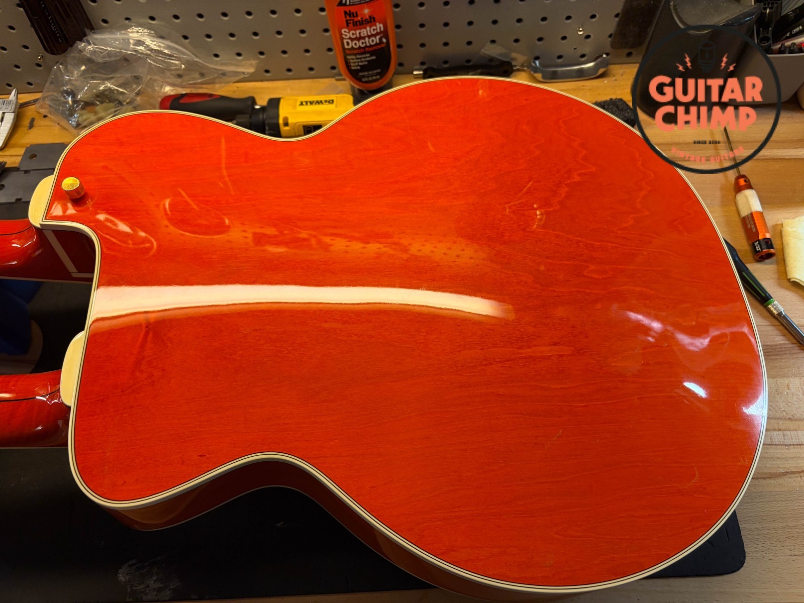 1997 Gretsch G6120-6/12 Nashville Double Neck Orange Stain MIJ OHSC Rare