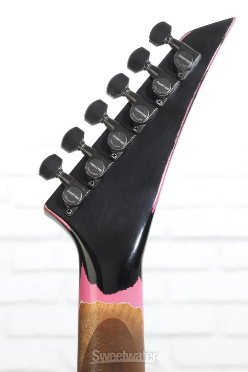 Jackson USA Tangent Series Soloist Electric Guitar – Black Over Platinum Pink,